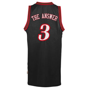 3 - Adidas Allen Iverson Philadelphia 76ers The Answer Soul Swingman Nickname Jersey - Black