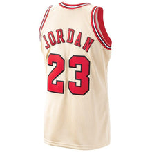 Load image into Gallery viewer, 23 - Men&#39;s Mitchell &amp; Ness Michael Jordan Gold Chicago Bulls 1995/96 Hardwood Classics Premium Gold Jersey - Pink