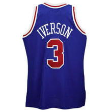 Load image into Gallery viewer, 3 - Mitchell &amp; Ness Philadelphia 76ers #3 Allen Iverson &#39;96-&#39;97 Hardwood Classics 50 Year Anniversary Throwback Premium Jersey - Royal