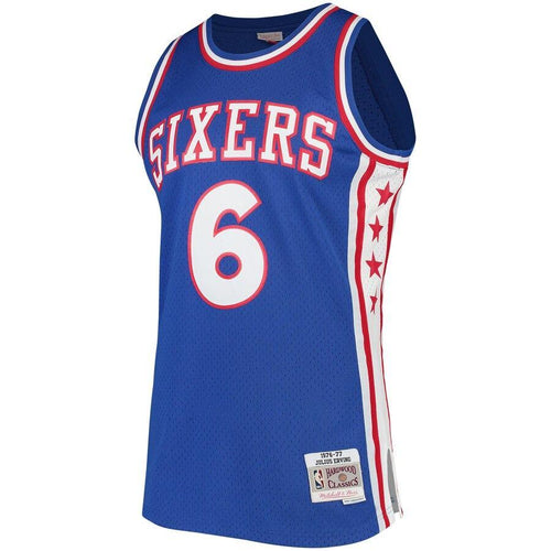 6 - Men's Mitchell & Ness Julius Erving Royal Philadelphia 76ers Hardwood Classics Swingman Jersey - Royal