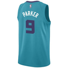 Load image into Gallery viewer, 9 - Men&#39;s Jordan Brand Tony Parker Teal Charlotte Hornets Swingman Sponsor Patch Jersey – Icon Edition - Aqua