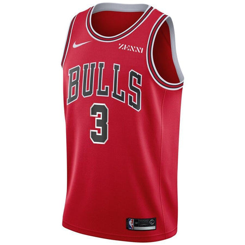 3 - Men's Nike Shaquille Harrison Red Chicago Bulls Swingman Sponsor Patch Jersey – Icon Edition - Red