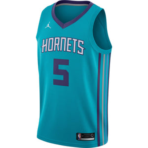 5 - Men's Jordan Brand Nicolas Batum Teal Charlotte Hornets Swingman Jersey - Icon Edition - Aqua