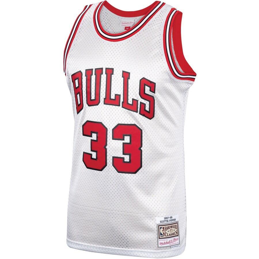33 - Scottie Pippen Chicago Bulls Mitchell & Ness Hardwood Classics Platinum Swingman Jersey - White