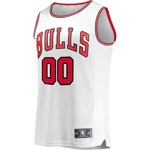 00 - Men's Fanatics Branded White Chicago Bulls Fast Break Custom Replica Jersey - Association Edition - White