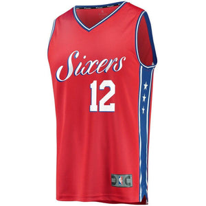 12 - Men's Fanatics Branded T.J. McConnell Red Philadelphia 76ers Fast Break Replica Player Jersey - Statement Edition - Red