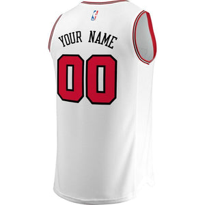 00 - Men's Fanatics Branded White Chicago Bulls Fast Break Custom Replica Jersey - Association Edition - White