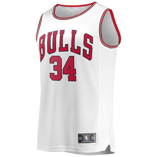 34 - Men's Fanatics Branded Wendell Carter Jr. White Chicago Bulls Fast Break Replica Jersey – Association Edition - White