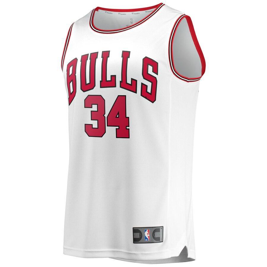 34 - Men's Fanatics Branded Wendell Carter Jr. White Chicago Bulls Fast Break Replica Jersey – Association Edition - White