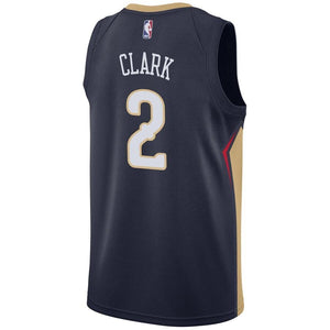 2 - Men's Nike Ian Clark Navy New Orleans Pelicans Swingman Sponsor Patch Jersey - Navy