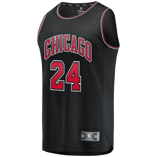 24 - Men's Fanatics Branded Lauri Markkanen Black Chicago Bulls Fast Break Replica Jersey - Statement Edition - Black