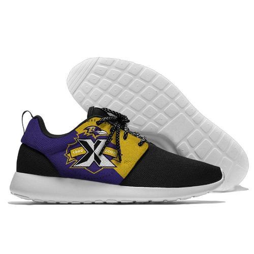 Men Baltimore Ravens Roshe Style Lightweight Running Shoes - Black And Purple 2