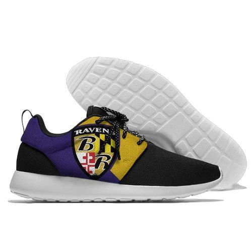 Men Baltimore Ravens Roshe Style Lightweight Running Shoes - Black And Purple