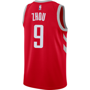 9 - Zhou Qi Houston Rockets Icon Edition Swingman Jersey - Red